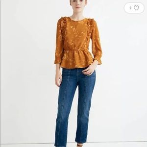 Madewell ruffle botanical peplum